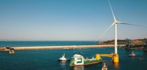 Projet éolien flottant "Pennavel" en Bretagne.