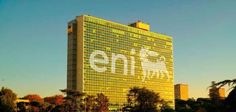 ENI logo on the front of the headquarters