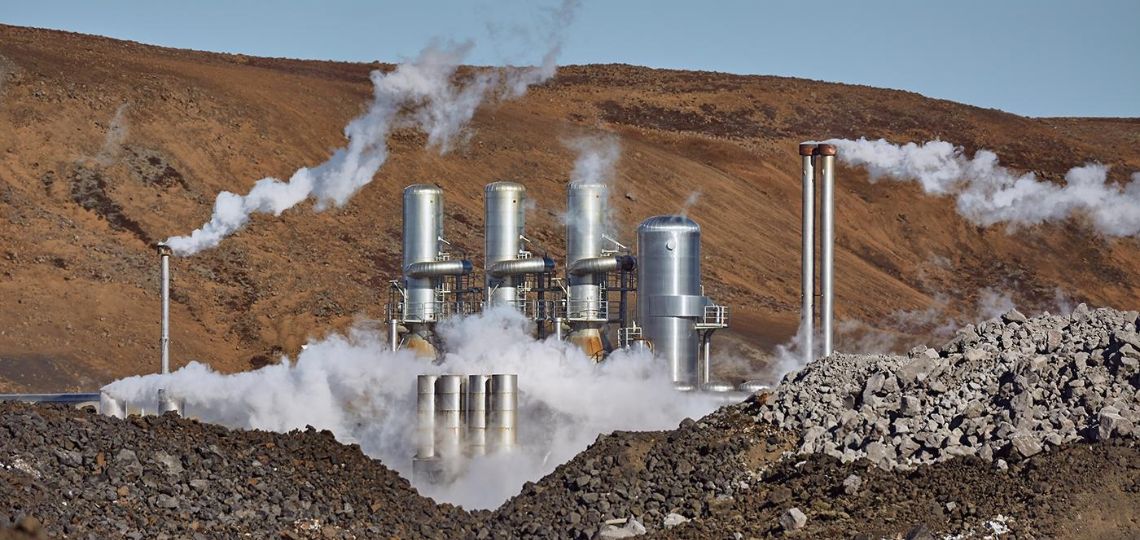 illustration d'une centrale géothermique