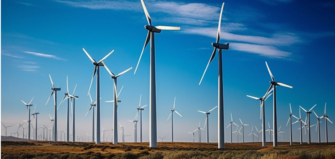 illustration d'un champ d'éolienne