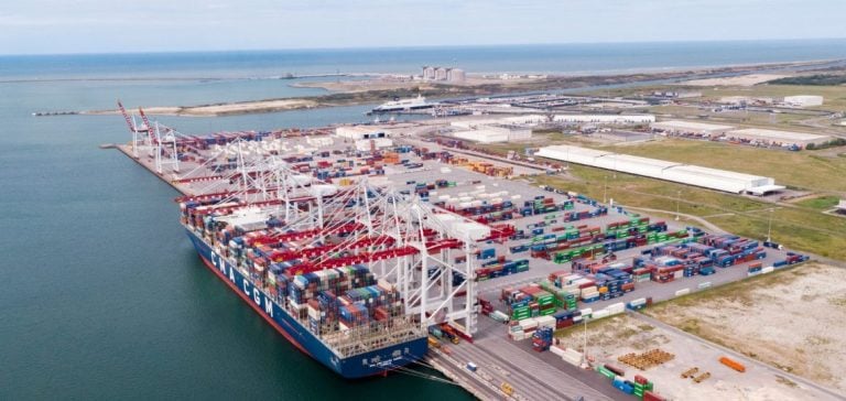 View of the port of Dunkirk