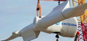 Construction d'une éolienne ENVISION (marque chinoise)
