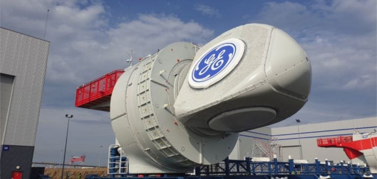 Turbine GE Vernova du parc éolien de Guérande, Loire-Atlantique