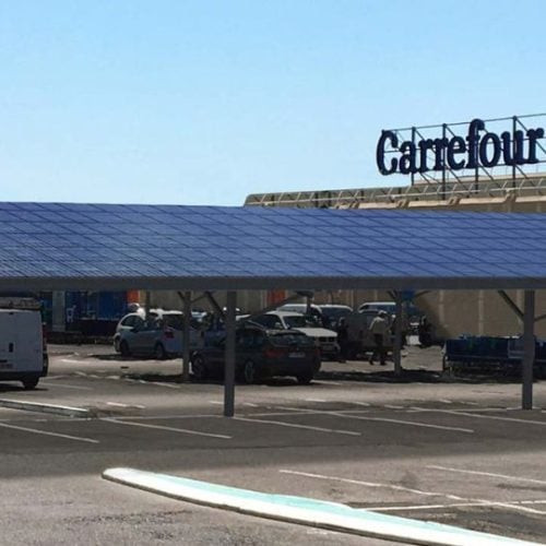 Carrefour panneaux solaires parkings