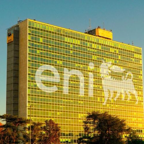 ENI logo on the front of the headquarters